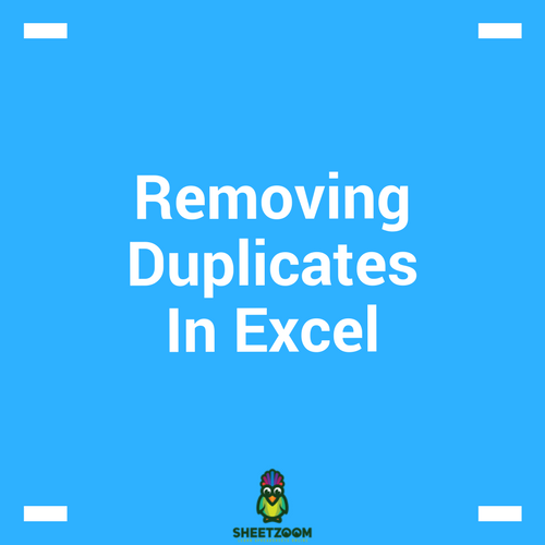 Removing Duplicates In Excel